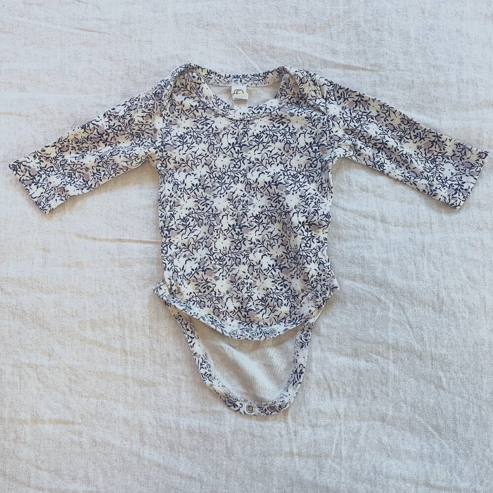 Colored Organics River Bodysuit, 0-3 Months, Floral